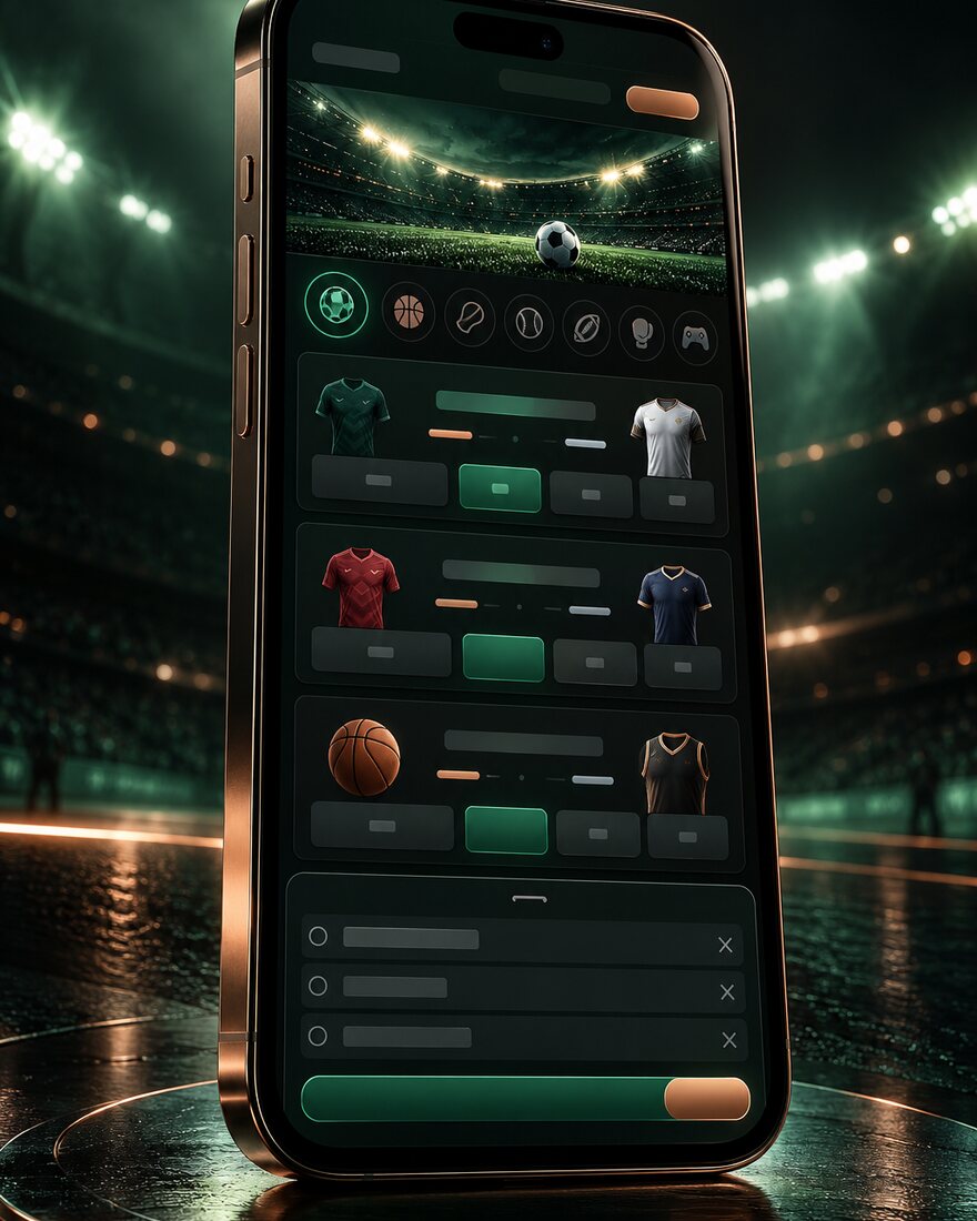 Celular com interface esportiva nas cores Betao